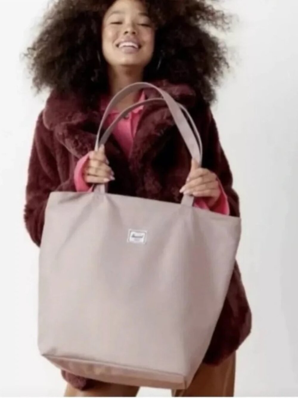 Herschel Supply Co. Mauve Pink Neutral Zipper Tote Bag NWT - Picture 2 of 15